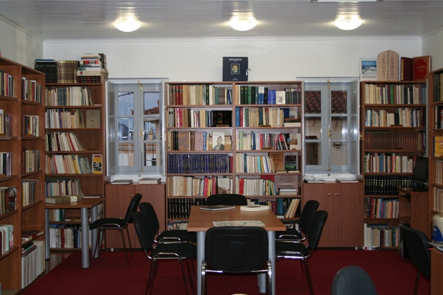 Village library interior where free Wi-Fi is available