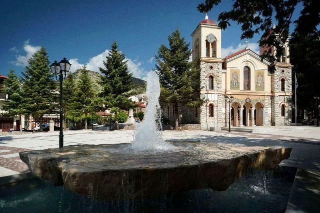 Kalavrita - Water fountain next to the cathedral