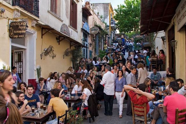Athens - Plaka tavernas in the evenings